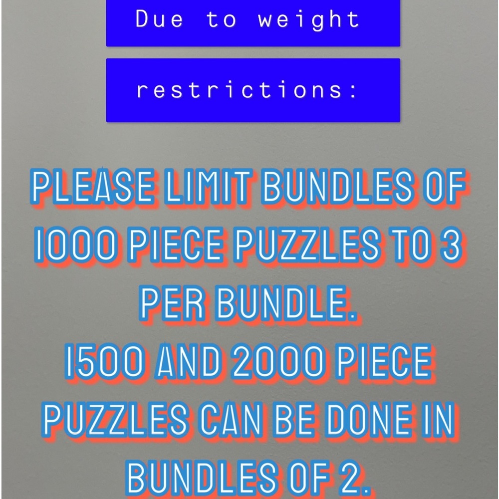 Puzzle Bundle Restrictions